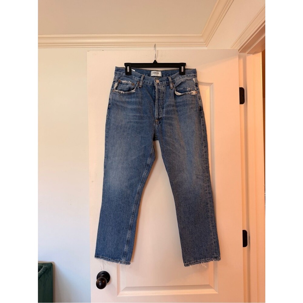 Agolde Riley High Rise Straight Crop In Frequency Size 30 - Picture 3 of 14